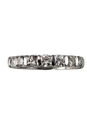 Platinum and Diamond Wedding Anniversary Band Ring Size 3.75 #25501
